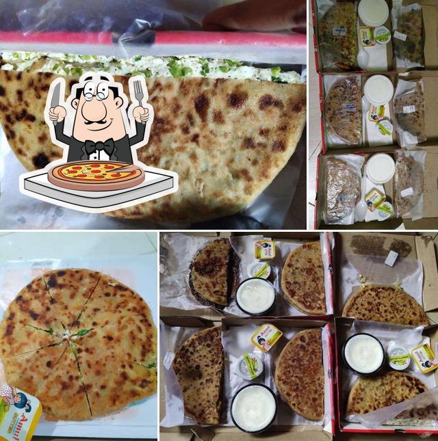 At world of paratha, you can get pizza