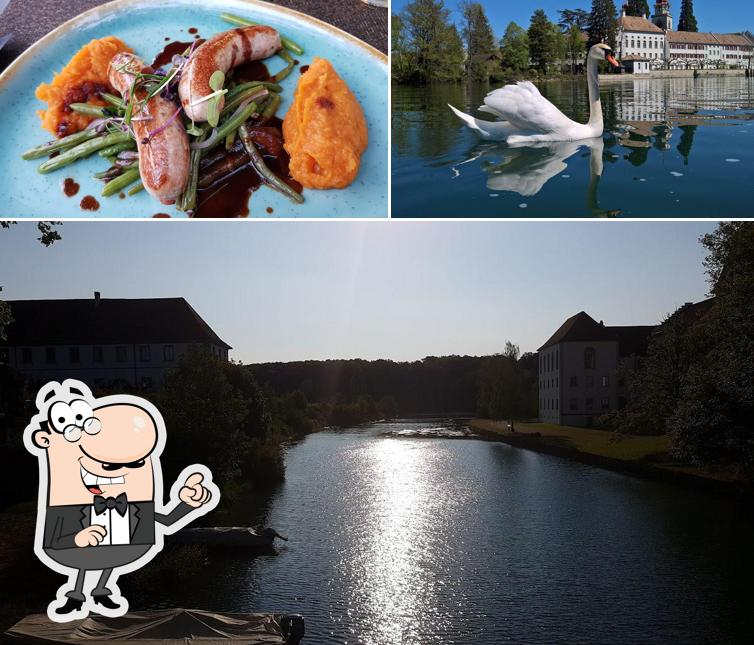 Questa è la foto che presenta la esterno e cibo di Restaurant Klostergarten