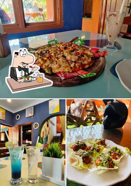 This is the image displaying food and alcohol at Wabi Sabi art café