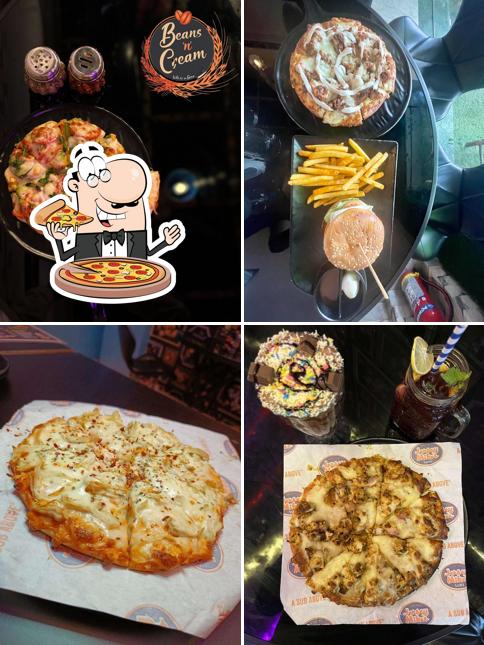 Get pizza at Beans n Cream