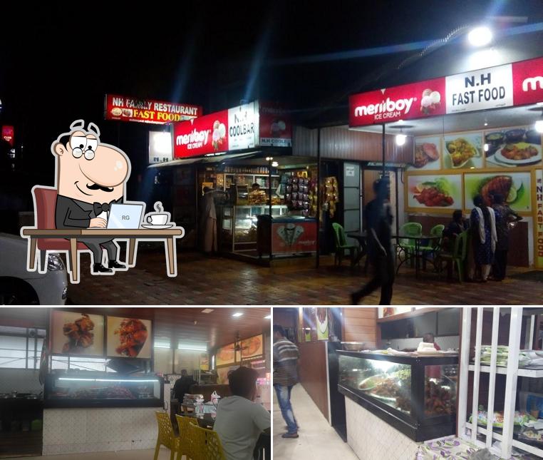 Check out the image depicting interior and seafood at NH Fast Food