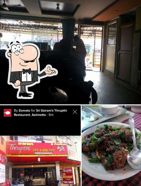 The restaurant's interior and food