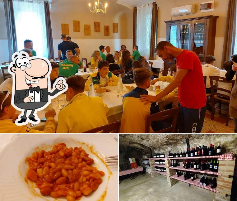 Tra le diverse cose da Trattoria Milvera 1919 si possono trovare la interni e cibo