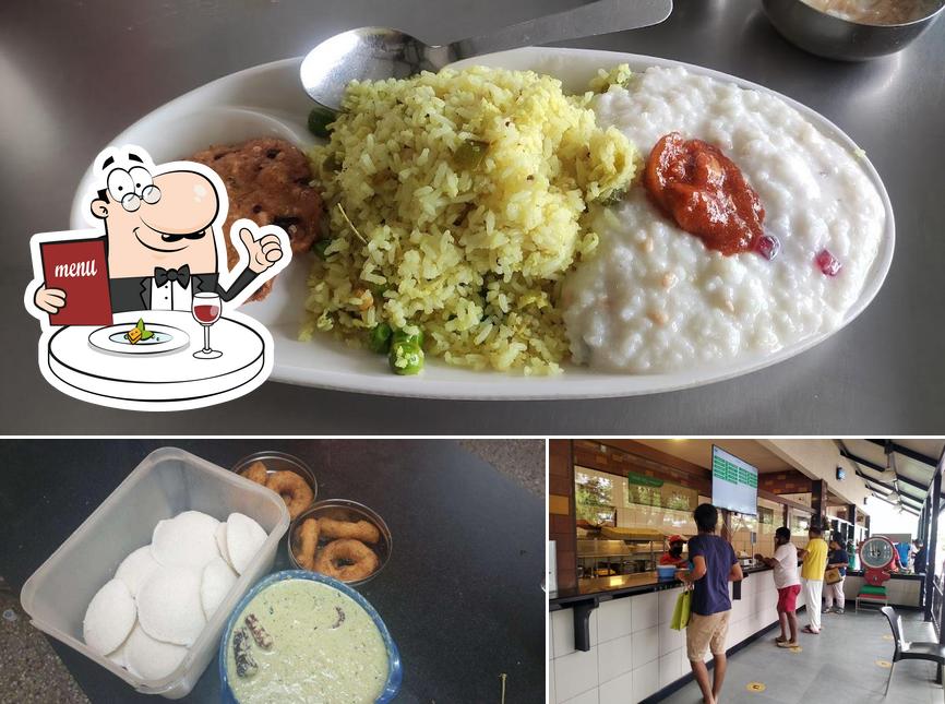 Check out the picture depicting food and interior at Arogya Ahaara