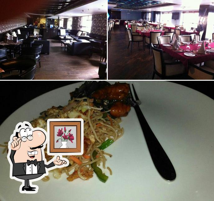 Among various things one can find interior and seafood at Moods