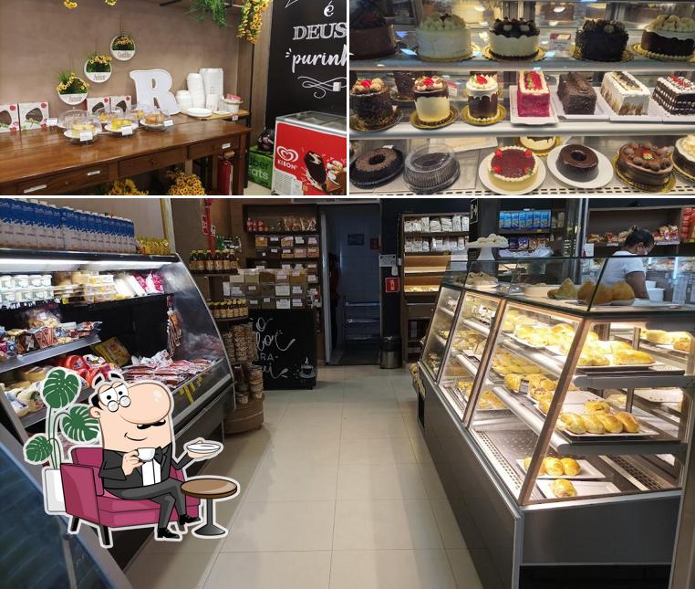 A interior e comida do restaurante