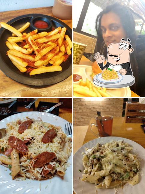 Spaghetti carbonara at The Red Brick Cafe