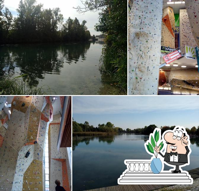 Puoi goderti l'aria fresca da seduto all'esterno di Bar Le Bricole