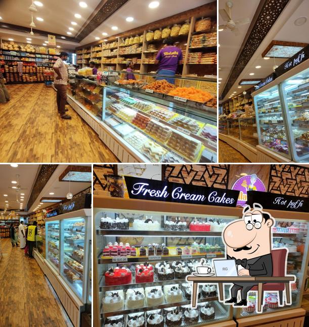 The interior of Malathi Sweet and Snacks
