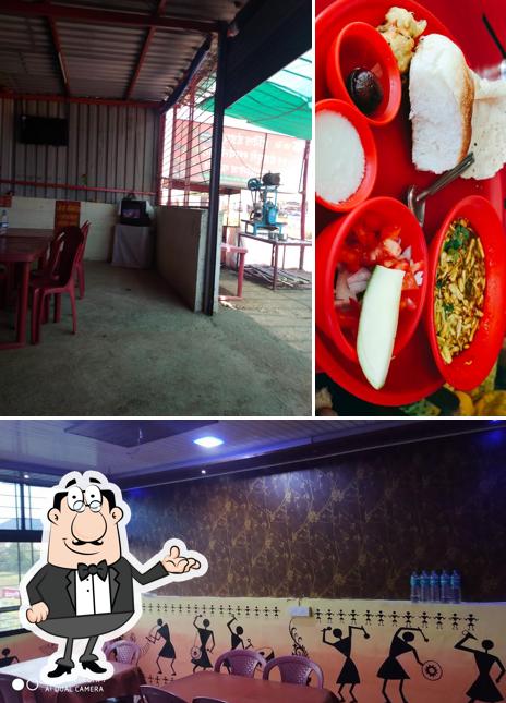 The image of interior and food at Hotel Indrapuri