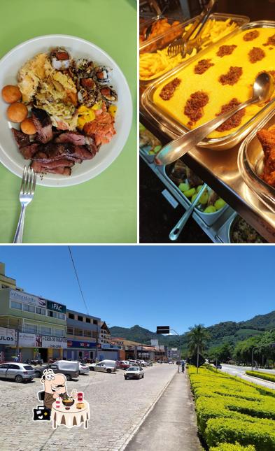 Confira a imagem mostrando comida e exterior no Churrascaria e Restaurante Gauchão VNI - Centro