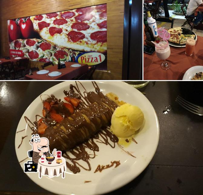 Esta é a imagem mostrando comida e bebida no Ligue Pizza 1