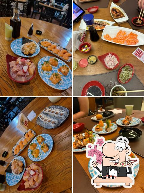 Peça diferentes opções de sushi