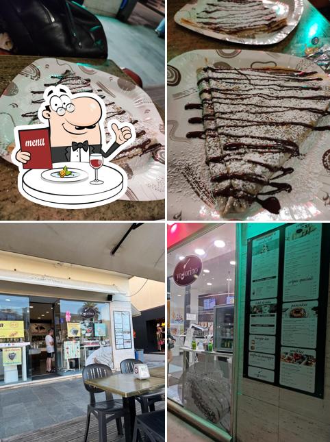 Tra le varie cose da Yogorino si possono trovare la cibo e interni