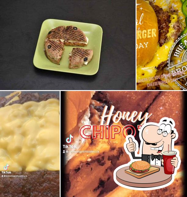 Hamburger at Brown Grill Foods