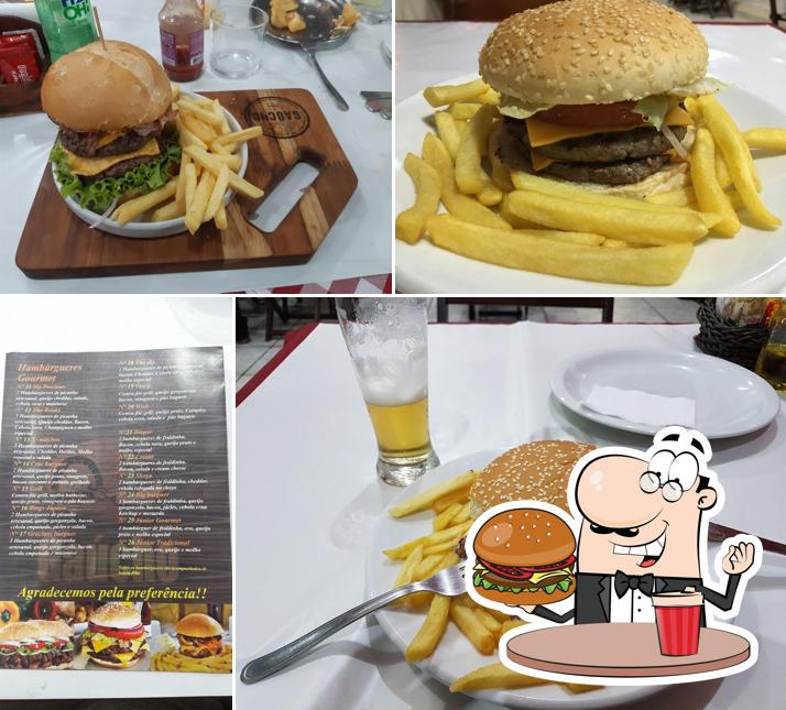 Consiga um hambúrguer no Pizzaria E Hamburgueria Do Gaúcho