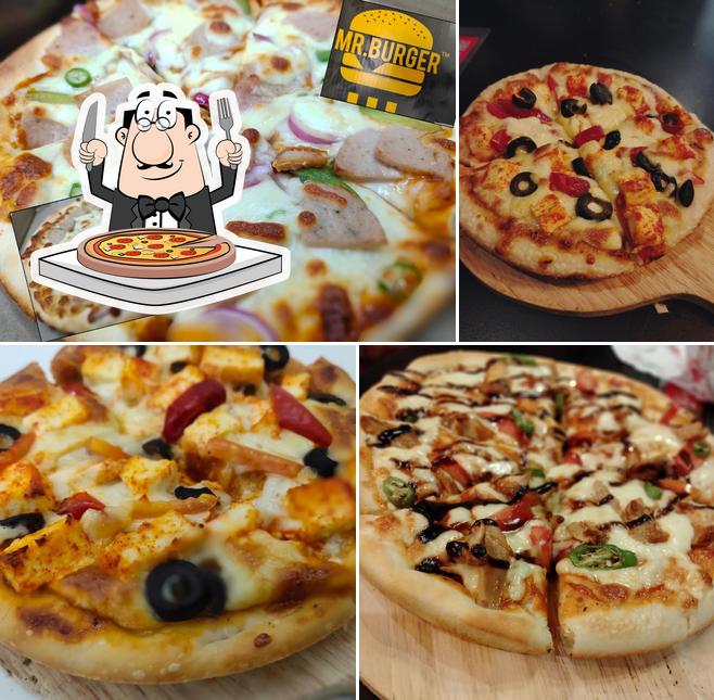 At MR.BURGER, you can get pizza