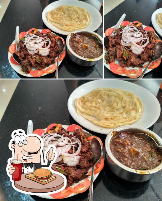 Order a burger at Kerala Food Court