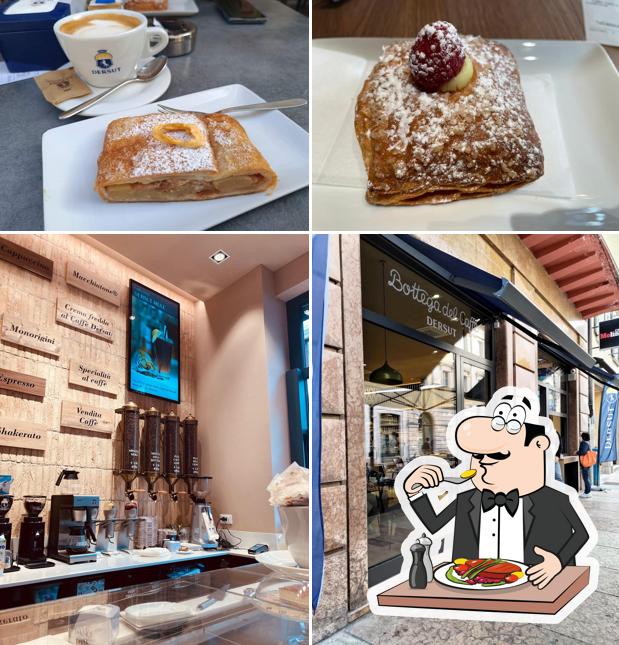 Tra le varie cose da Bottega del Caffè Dersut si possono trovare la cibo e interni