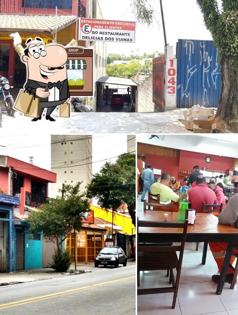 Dê uma olhada a foto mostrando exterior e interior no Restaurante Delícias dos Vianas