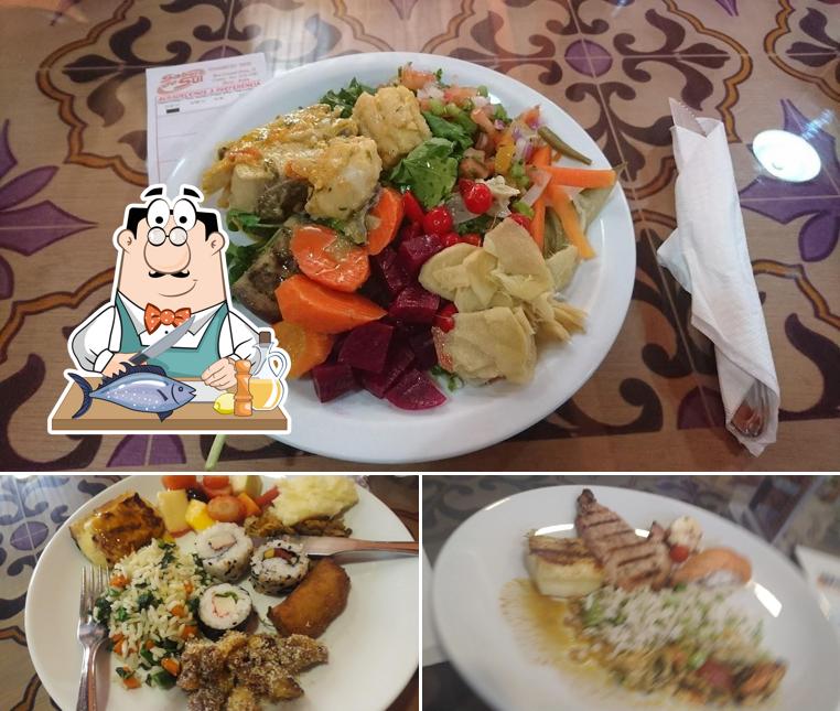 Salmão grelhado em Restaurante Sabor do Sul