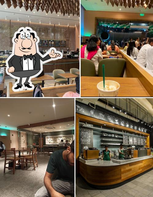 The interior of Starbucks