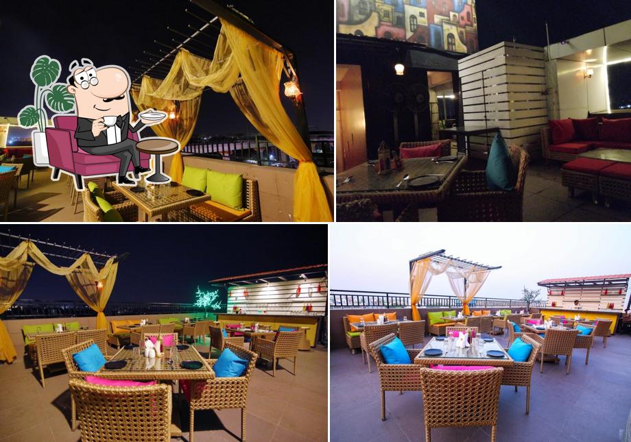 The interior of Patiala House Rooftop Dinning