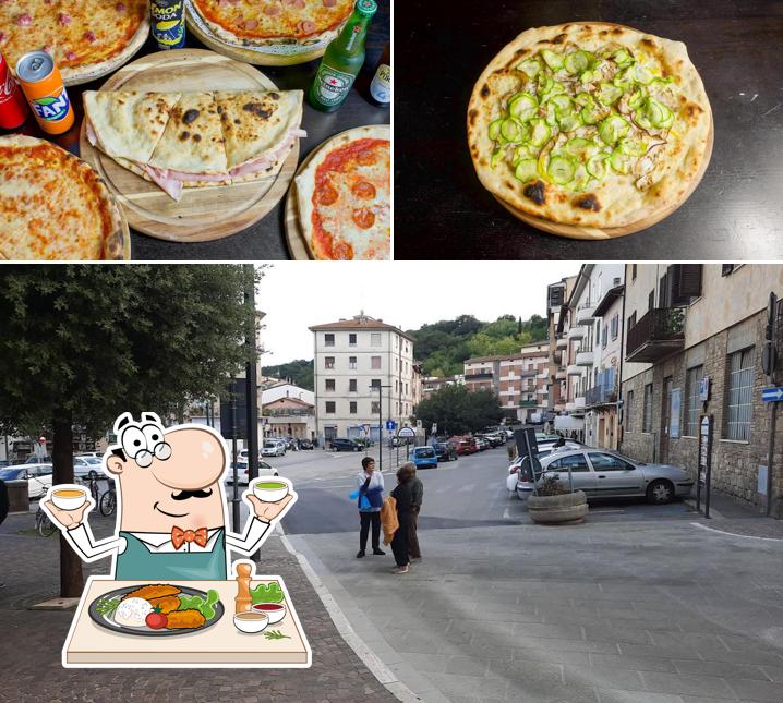 La cibo e esterno del ristorante