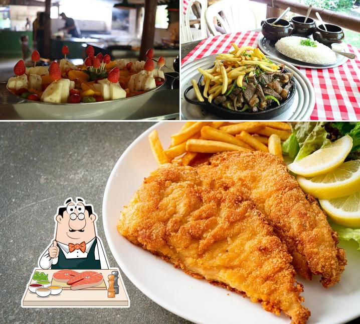Peixe e fritas em Restaurante Fazendinha Aconchego Divinópolis
