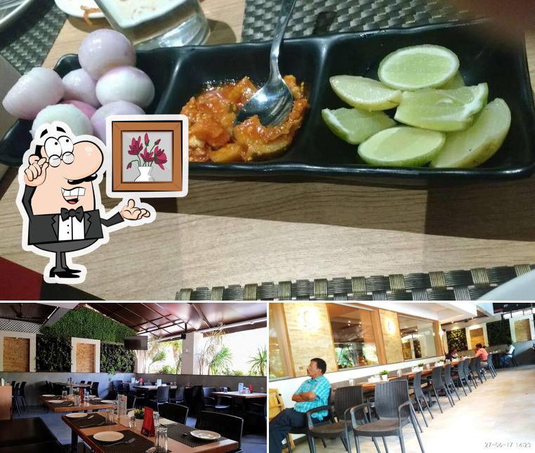 Among different things one can find interior and food at Raaga Restaurant