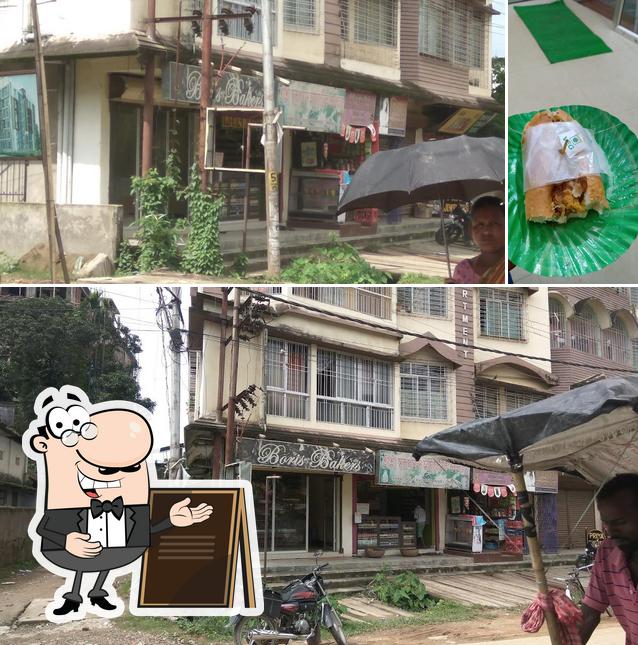 Check out the image depicting exterior and dessert at Boris Bakery