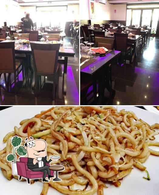 La interni e cibo del ristorante