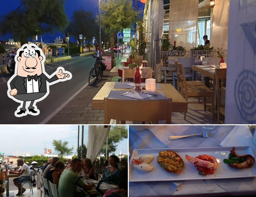 La interni e cibo del ristorante