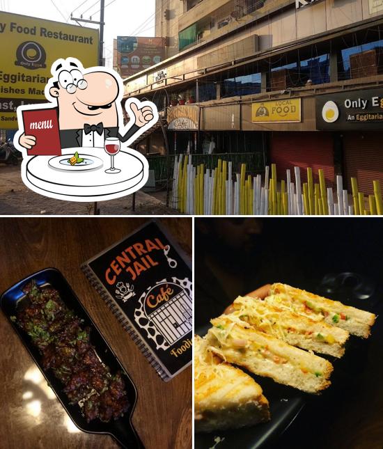 This is the photo depicting food and exterior at Central jail café and club
