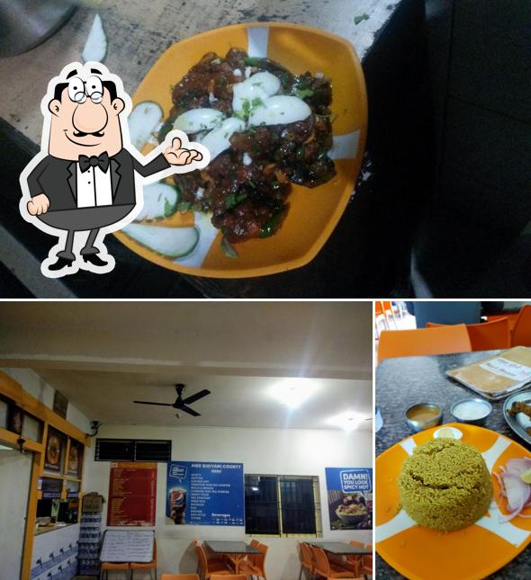 The photo of Biryani County’s interior and food