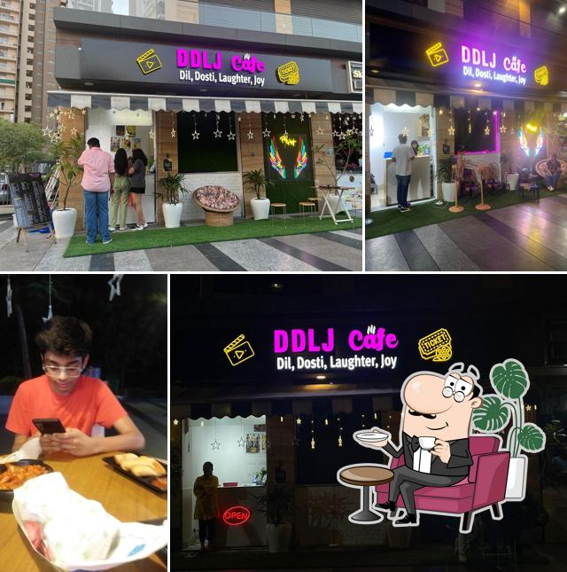 The interior of DDLJ cafe