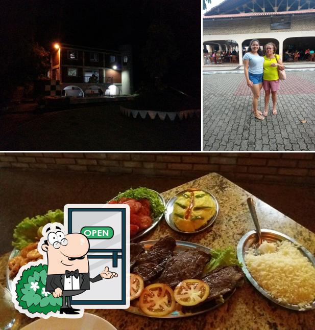 Dê uma olhada a ilustração apresentando exterior e comida a Cabana da Serra