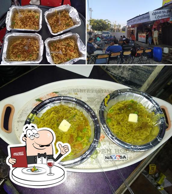 This is the image depicting food and interior at Harendra Kushwaha Confectioners(Mahate Tea stall)