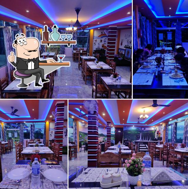 The interior of Hotel Abhinaksh Fooding & Lodging