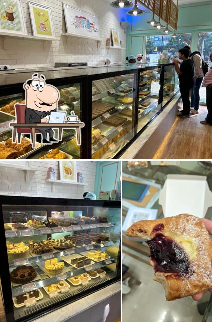 This is the picture depicting interior and food at Theobroma Bakery and Cake Shop - Kalyan, Thane