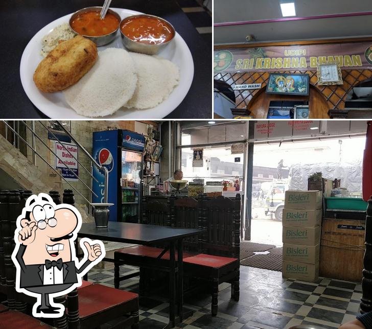 The restaurant's interior and food