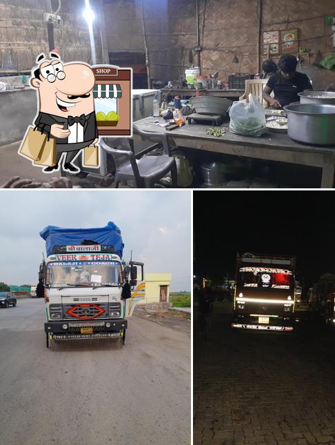 Check out the picture depicting exterior and interior at Mahadev Rajasthani dhaba