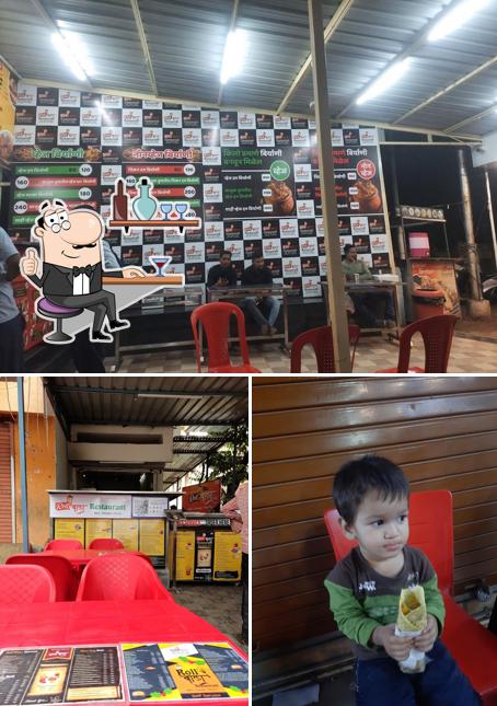 The picture of interior and food at ROLLWALA RESTAURANT