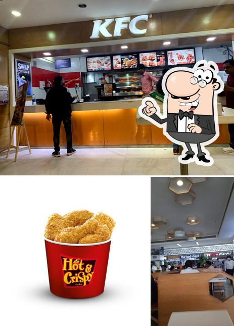 The image of KFC’s interior and beverage