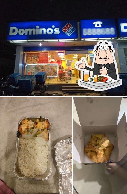 Among different things one can find food and interior at Domino's Pizza