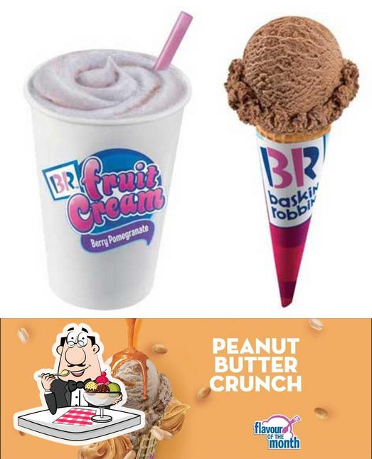 Baskin Robbins provides a number of desserts