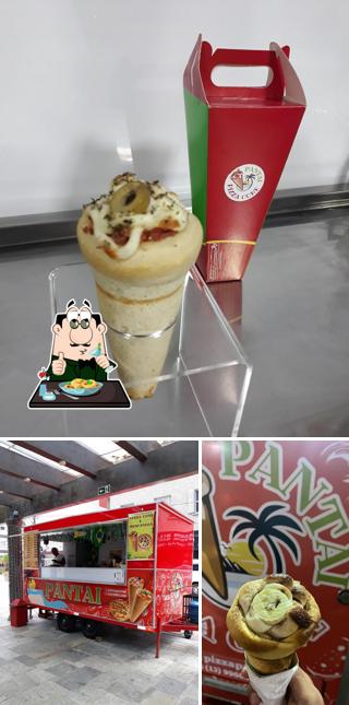 Platos en Pantai Pizza Cone