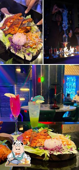 Grilled salmon at Maya - Lounge and Bar