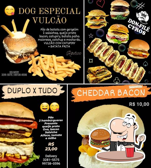 Delicie-se com um hambúrguer no Don Filé Cyros