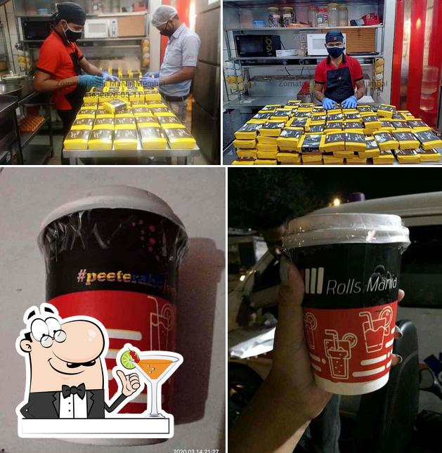 Among different things one can find drink and exterior at Rolls Mania